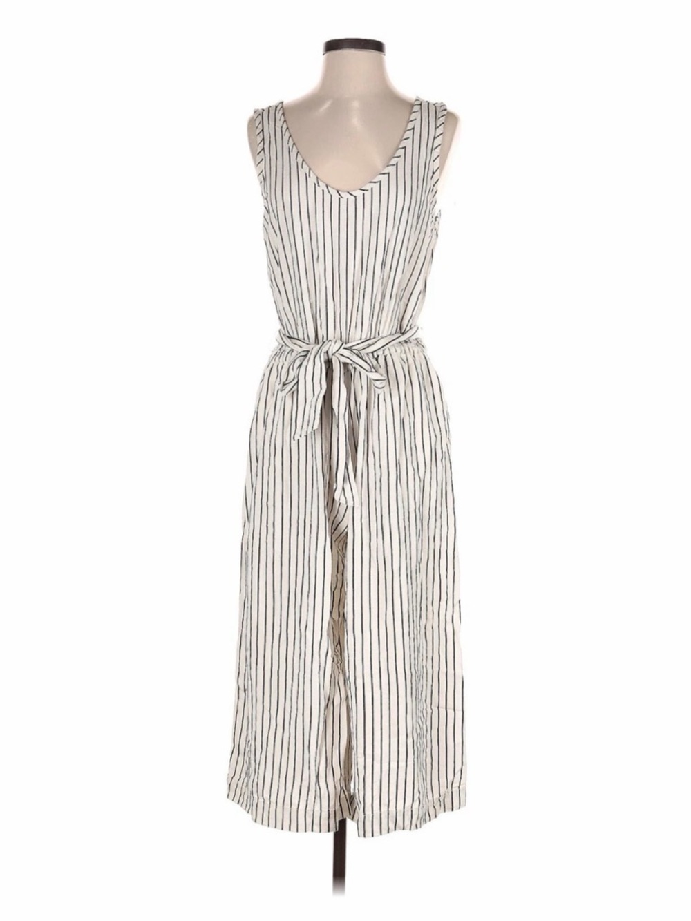 GAP navy and White Striped cropped jumpsuit